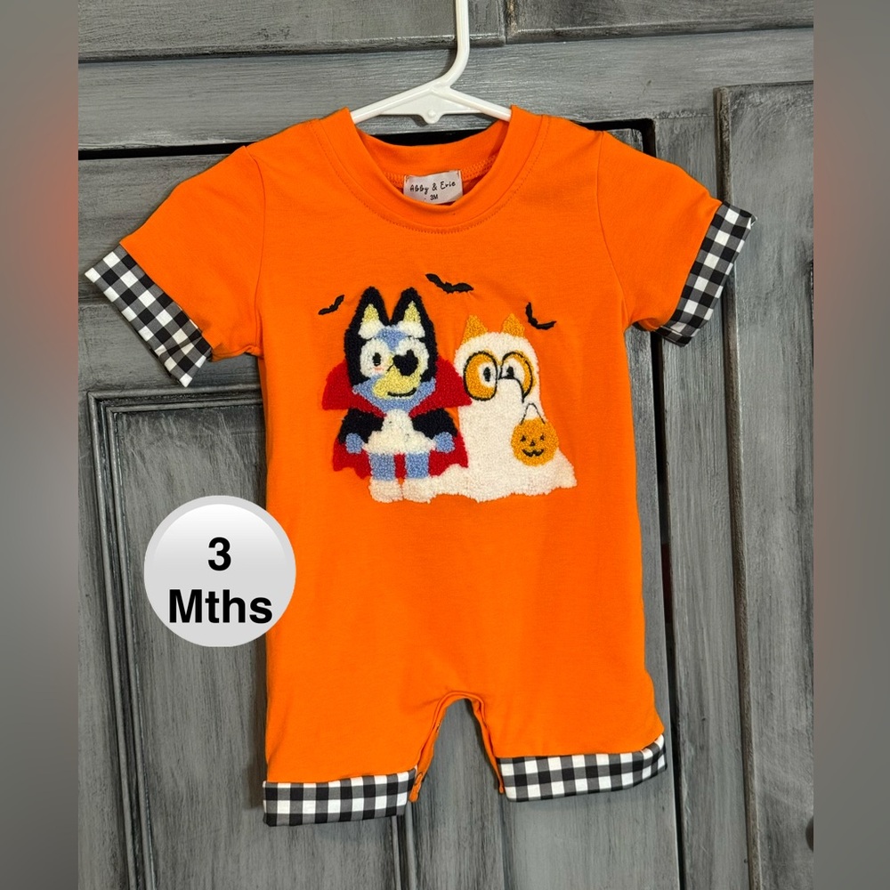 Vibrant Orange Kids Bodysuit with Character Design